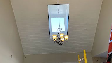 ceiling with a chandelier