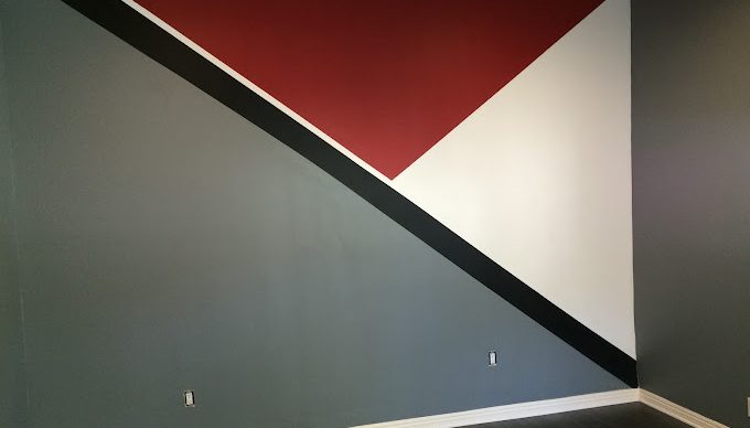 shapes on red gray and white